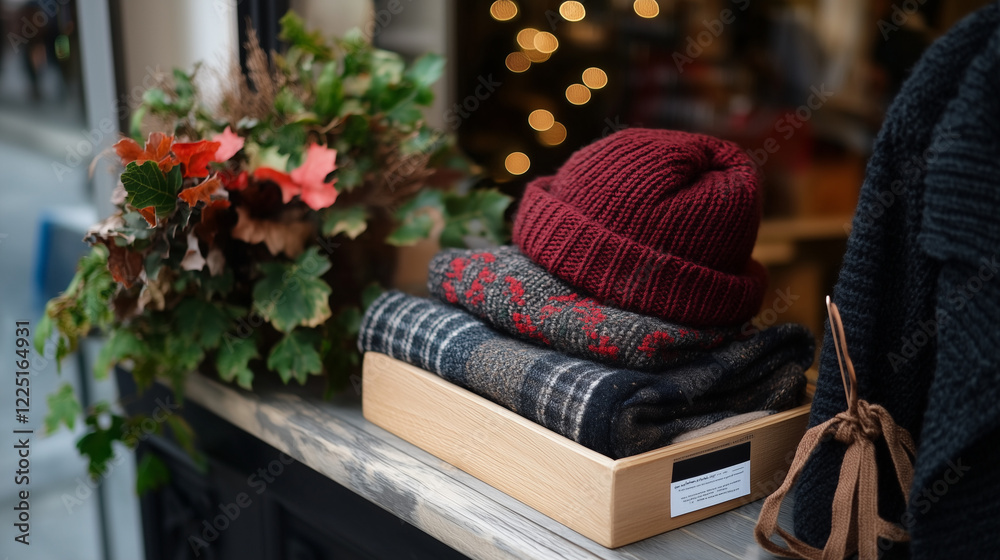 Naklejka premium Stylish Winter Clothing Store Window Display