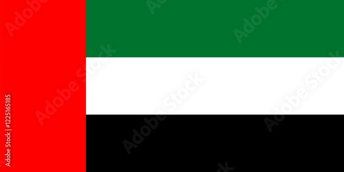Official standardized national flag of United Arab Emirates