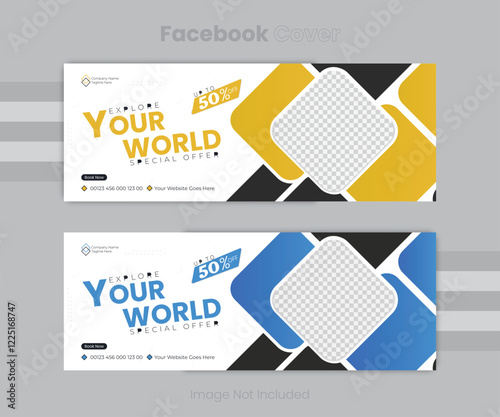 Corporate Facebook cover and banner template 