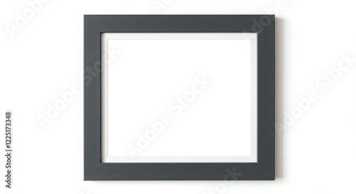Empty Dark Gray Square Frame on White Background