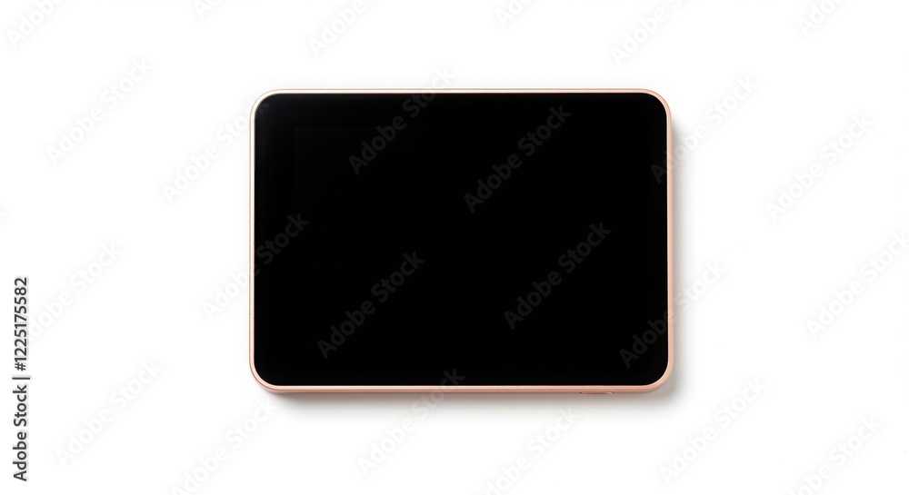 Blank Black Screen Device with Rounded Edges on White Background