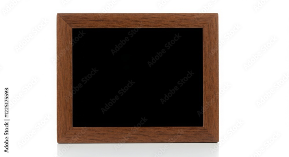 Square Wooden Picture Frame with Black Empty Center on White Square Wooden Picture Frame with Black Empty Center on White