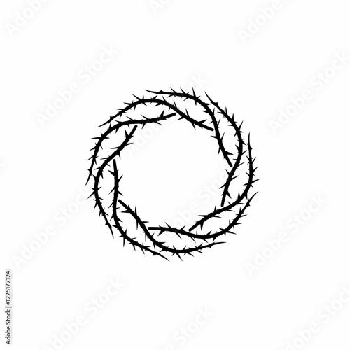 Black thorn circle vector for gothic and tribal design