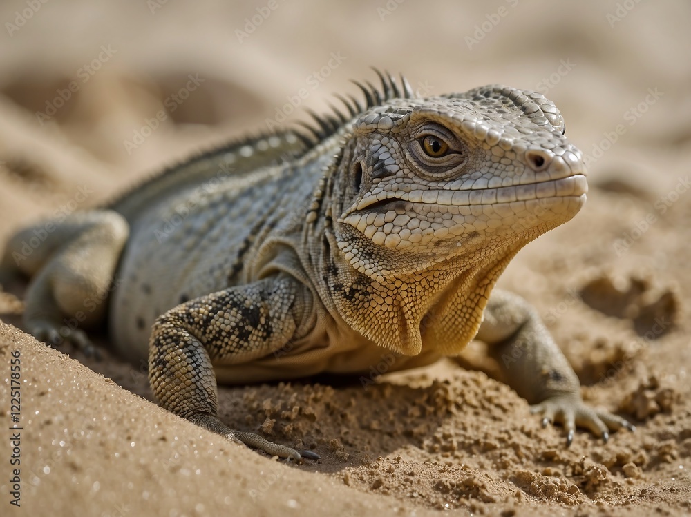 Bearded Dragon Close Up in Desert Habitat with Unique Scaled Texture Bearded Dragon Close Up in Desert Habitat with Unique Scaled Texture