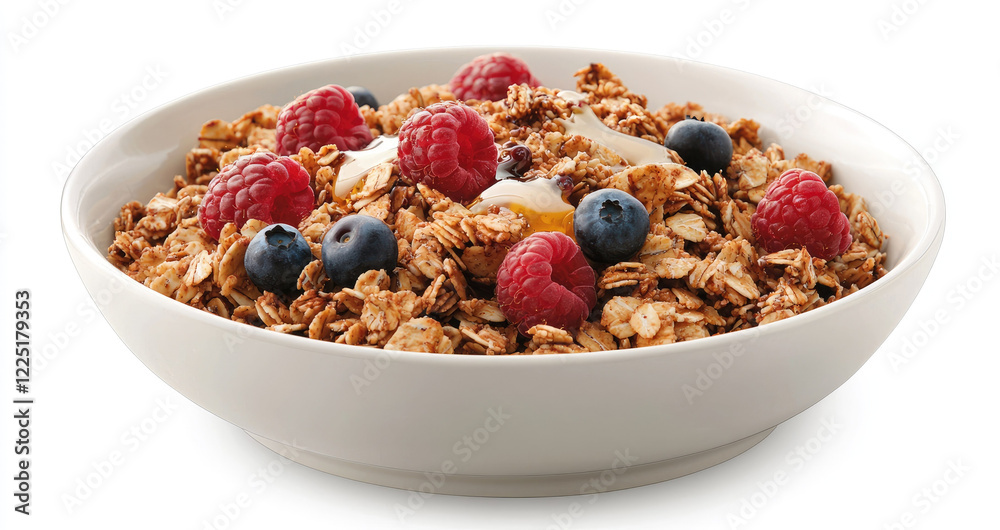Healthy granola bowl with berries and honey Healthy granola bowl with berries and honey
