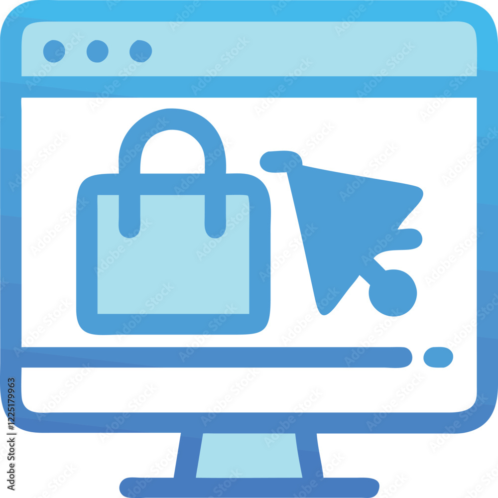 Fototapeta premium Mobile Shopping Icon Vector: Online E-commerce Illustration