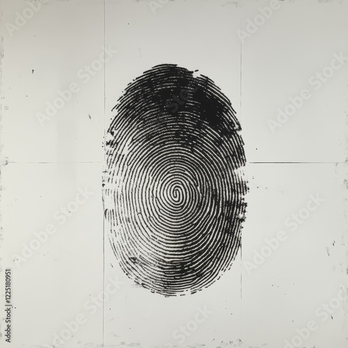 Grungy fingerprint on textured white background