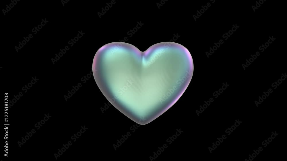 Heart Icon Iridescent social media aesthetics on a transparent alpha 