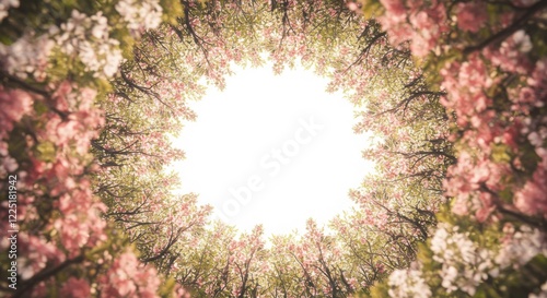 Low Angle View of Pink and White Cherry Blossoms Blooming in Springtime