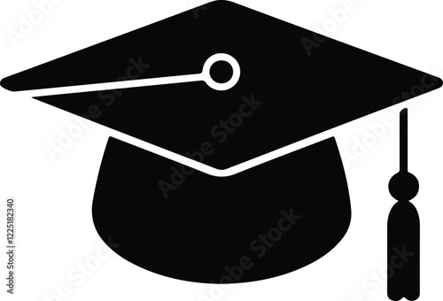 graduation hat icon over white background vector illustration silhouette style icon design