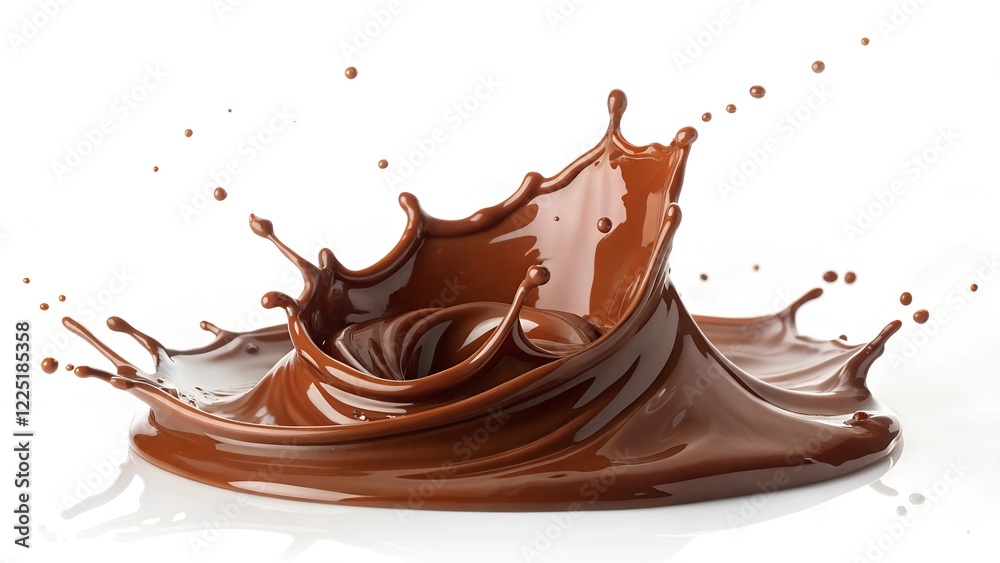 liquid sweet chocolate cream splash wave isolated on white liquid sweet chocolate cream splash wave isolated on white