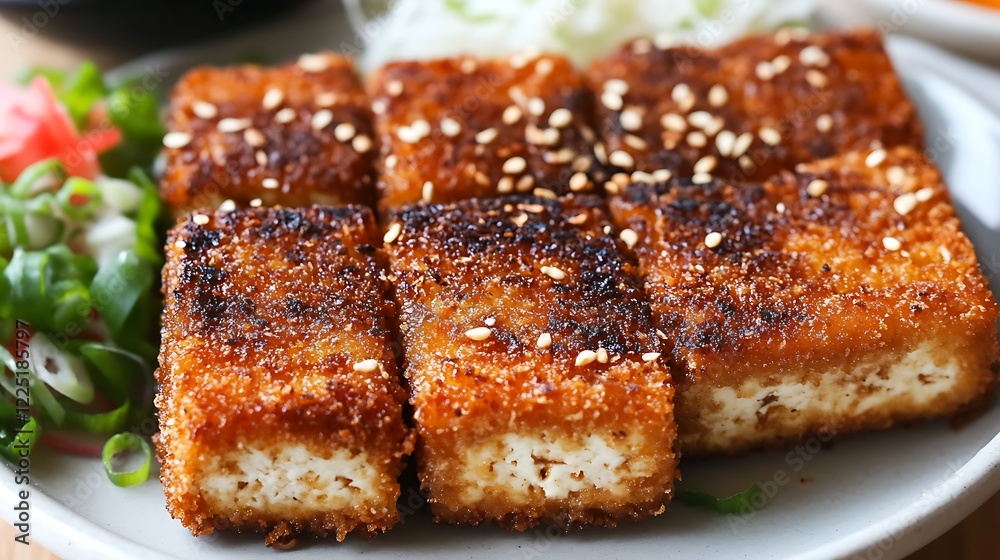Crispy vegan breaded fried tofu tonkatsu Crispy vegan breaded fried tofu tonkatsu