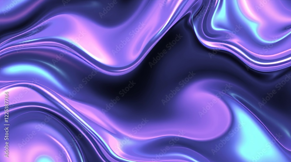 Obraz premium Holographic Neon background ,Colorful psychedelic Abstract. Pastel color waves for Background