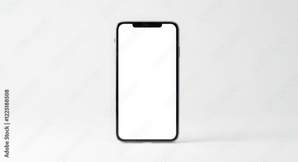 Smartphone Mockup with Blank White Screen Isolated on White Background Smartphone Mockup with Blank White Screen Isolated on White Background