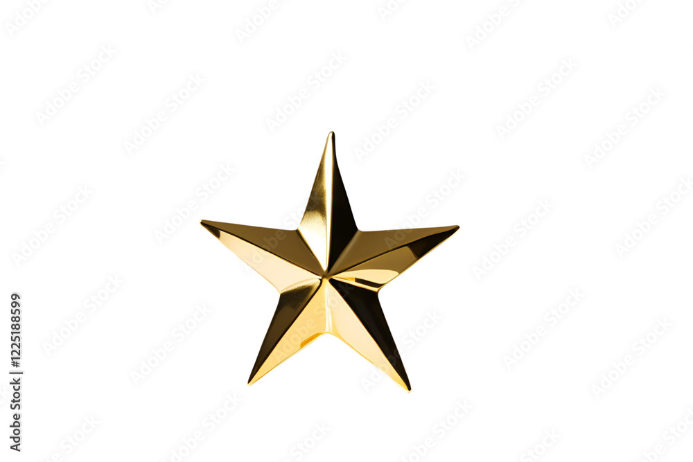 Obraz premium Golden Star on White Background Perfect for Design and Decoration 