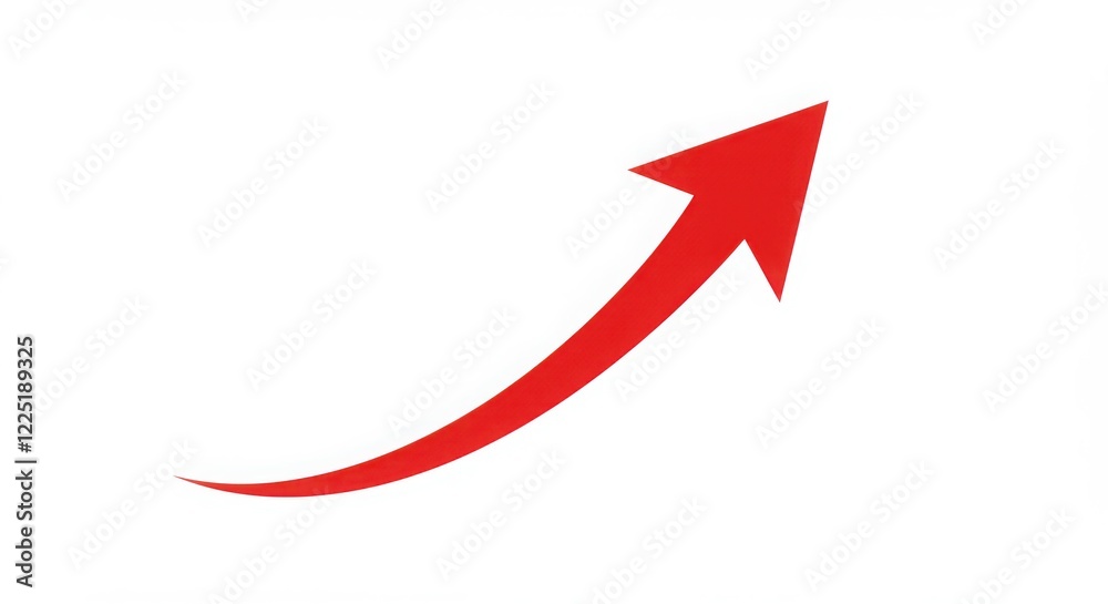 Red Upward Arrow Isolated on White Background Red Upward Arrow Isolated on White Background