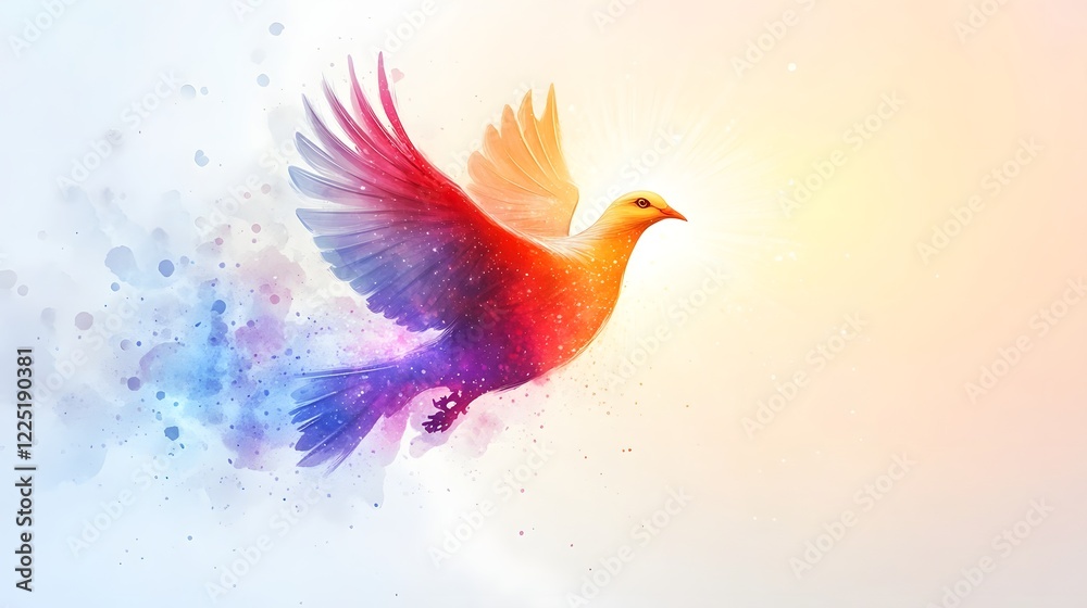 Vibrant Avian Essence Digital of a Soaring Bird Vibrant Avian Essence Digital of a Soaring Bird