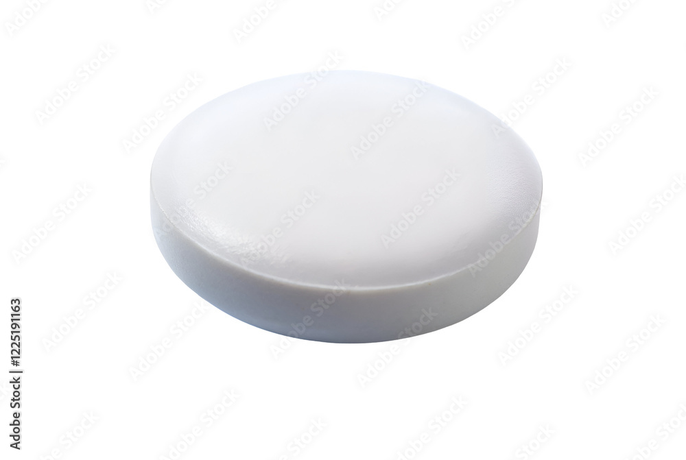 A smooth, round white disc with a glossy surface, suitable for various applications. A smooth, round white disc with a glossy surface, suitable for various applications.