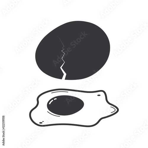 Isolated egg icon pictogram representing nutrition and freshness, suitable for culinary designs, food apps, and breakfast menus