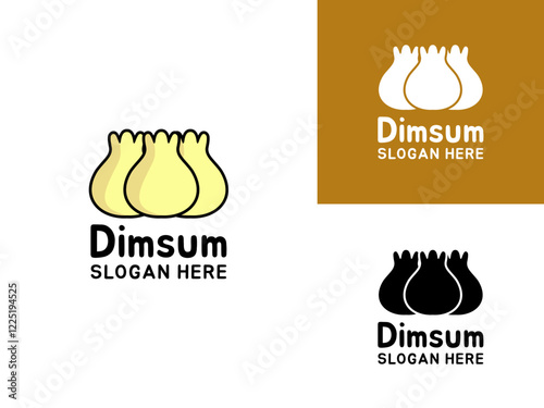 dimsum food snack meal logo vector illustration template design. Dumpling logo design