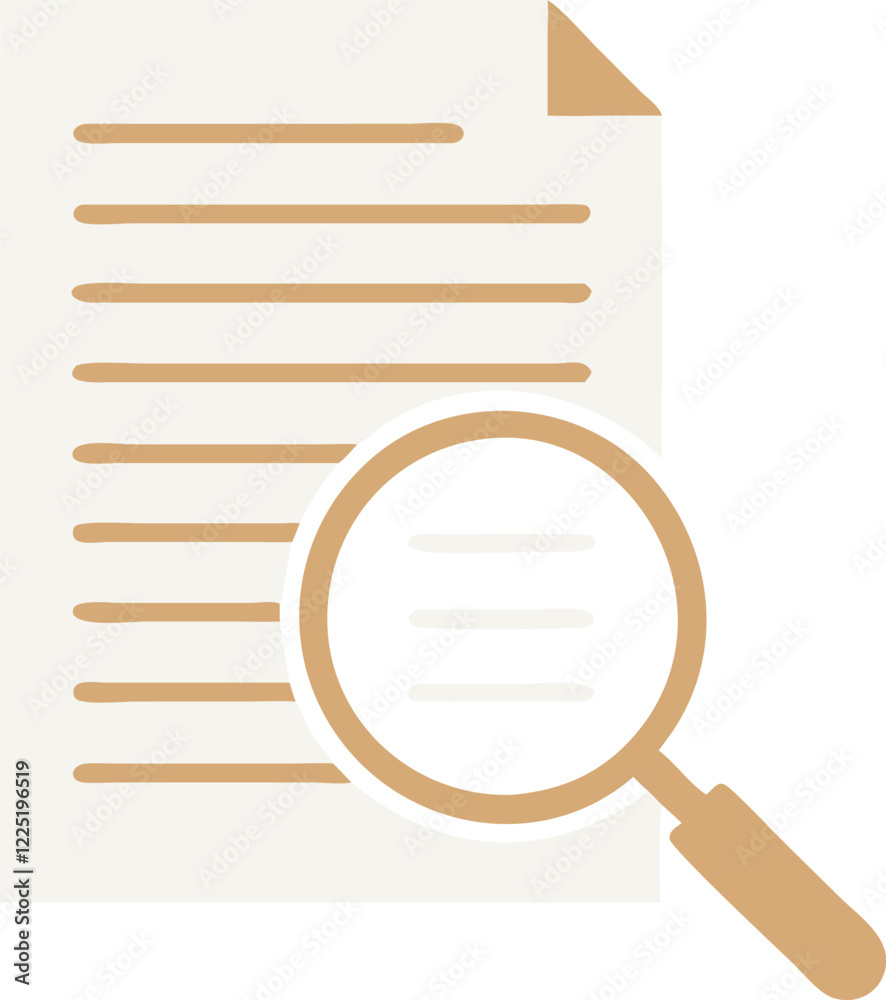 Editable Task List Vector with Magnifying Glass Icon Editable Task List Vector with Magnifying Glass Icon