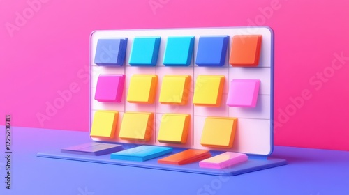 a Kanban board with colorful task cards, showcasing how teams organize and manage workflow visually to enhance productivity photo