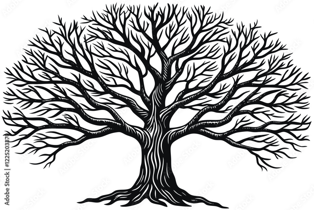 Obraz premium tree silhouette isolated on white background