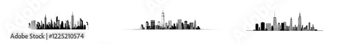 Free hand sketch of New York City skyline. Modern Scribble