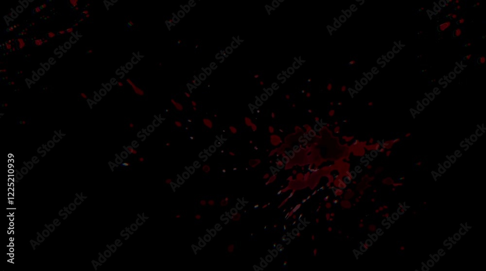 Dark Blood Splatter Overlay 4K Scary Effect Video Black Background Screen Overlay