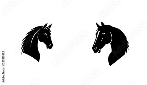Drawing the dark form of a horse's head on a light background