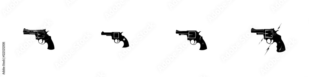 Revolver gun icon. Simple illustration of a modern revolver gun. Western theme Revolver gun icon. Simple illustration of a modern revolver gun. Western theme