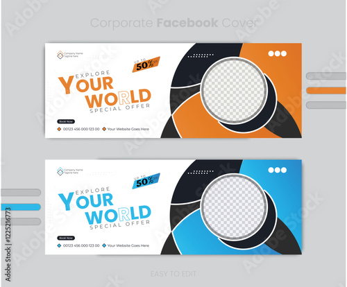 Corporate Facebook cover and banner template 