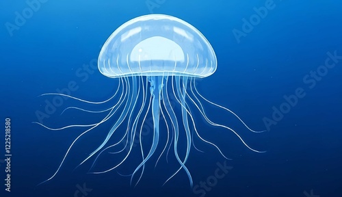  jellyfish with long tentacles in water