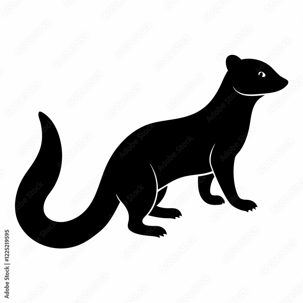  silhouette vector illustration of Mongooseisolated on white background