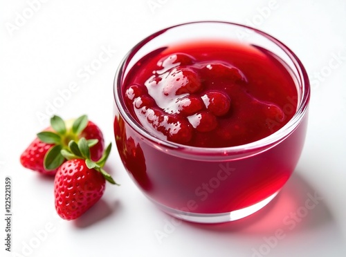 Wallpaper Mural Red Berry Jam in Glass Bowl - Top View Torontodigital.ca