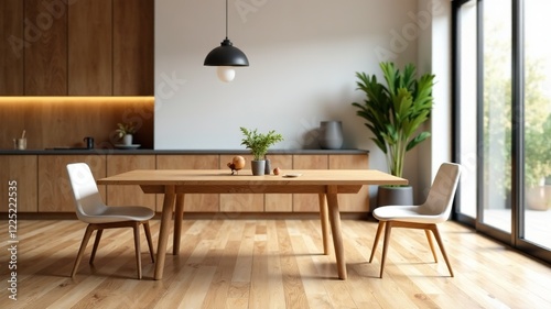 Modern Dining Room with Wooden Table and Chairs - Interior Design