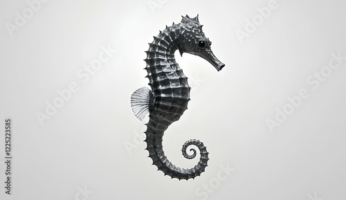  Minimalist seahorse with a curled tail