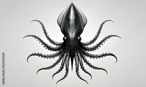 Minimalist squid with ten tentacles