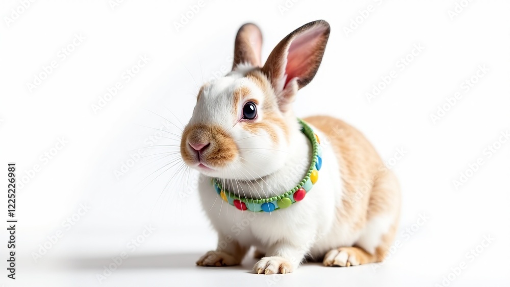 Adorable Dwarf Rabbit in Collar - Stunning Photo Adorable Dwarf Rabbit in Collar - Stunning Photo