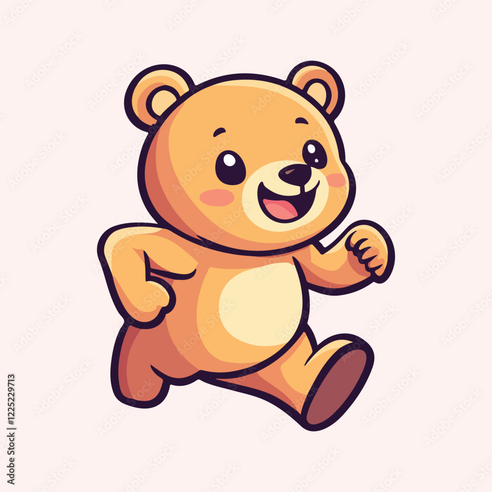 Cartoon bear is running vector illustration Cartoon bear is running vector illustration