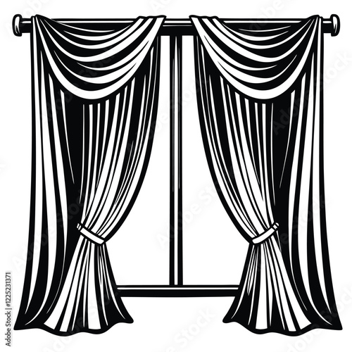 Theatrical curtain icon. Simple illustration of theatrical curtain vector icon for web design isolated on white background
