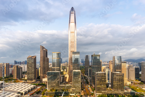 Shenzhen skyline cityscape with skyscrapers downtown Futian district in Shenzhen, China photo