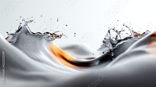 Rolling waves, capturing dynamic motion and foam detail, 3D illustration photo