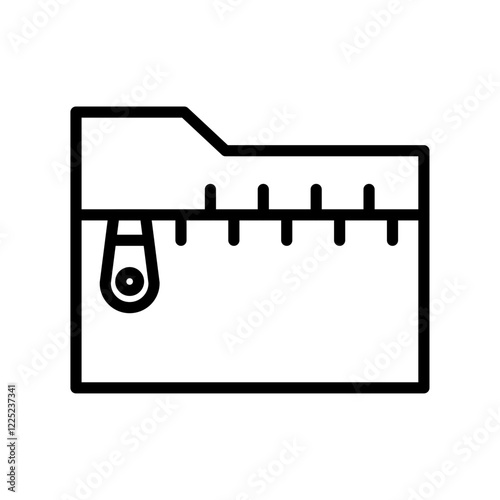 Zip folder icon Flat vector set outline