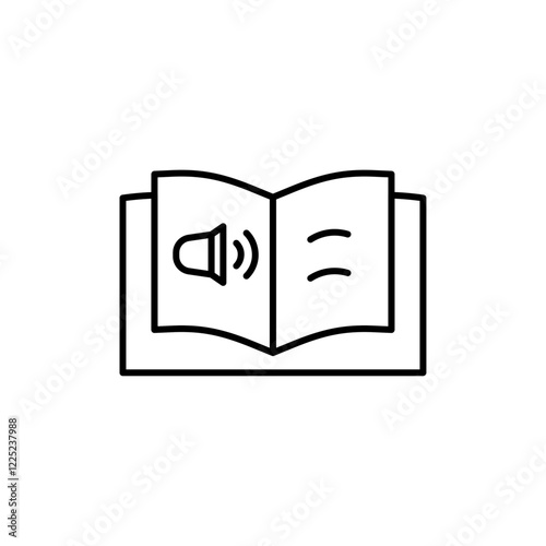 audio book icon Flat vector set outline