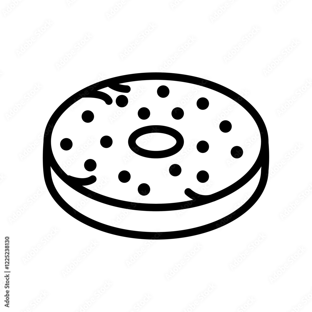 Bagel bread icon Flat vector set outline Bagel bread icon Flat vector set outline