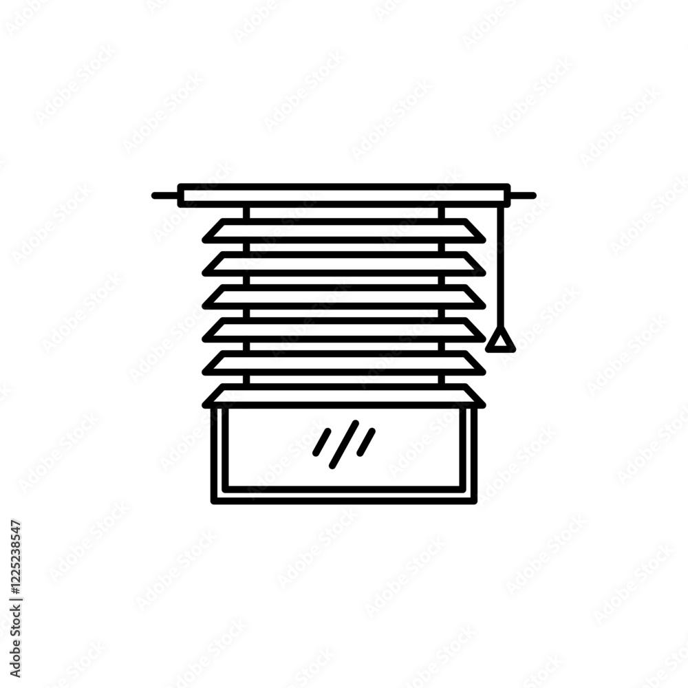 Blinds icon Flat vector set outline Blinds icon Flat vector set outline