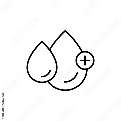 Blood drops line icon, Flat vector set outline