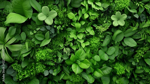 Wallpaper Mural Vertical jungle, layers of plants climbing structures, 3D illustration Torontodigital.ca