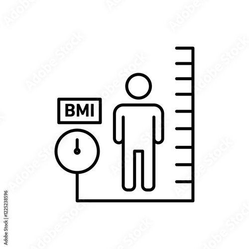 body mass index icon Flat vector set outline